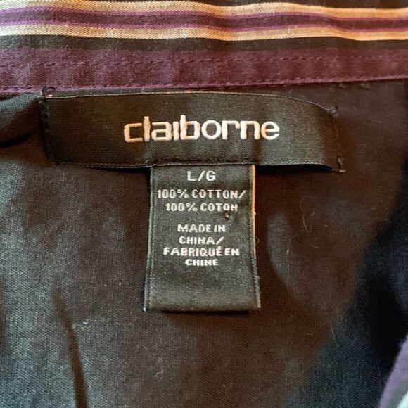 3 for $30! Claiborne purple stripped button down shirt‎ - Picture 3 of 9